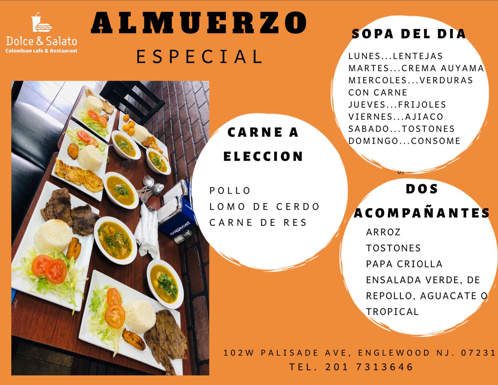 Dolce & Salato Colombian cafe and Restaurant Menu