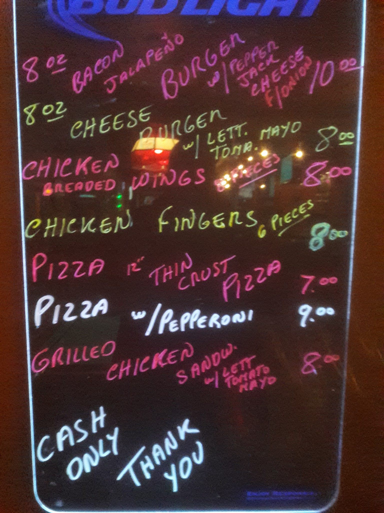 Hinchy's Steel Bar & Grill Menu