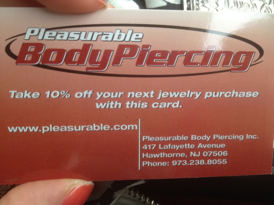Pleasurable Piercings, Inc. 417 Lafayette Ave, Hawthorne