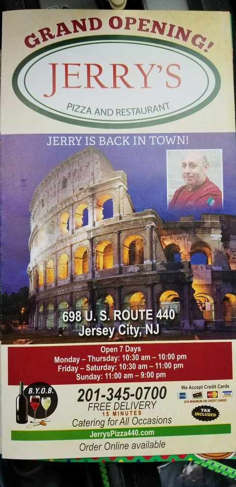 Jerry’s Pizza & Restaurant 698 NJ-440, Jersey City