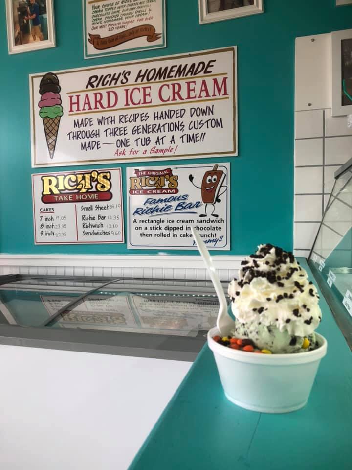 The Original Rich's Ice Cream Menu