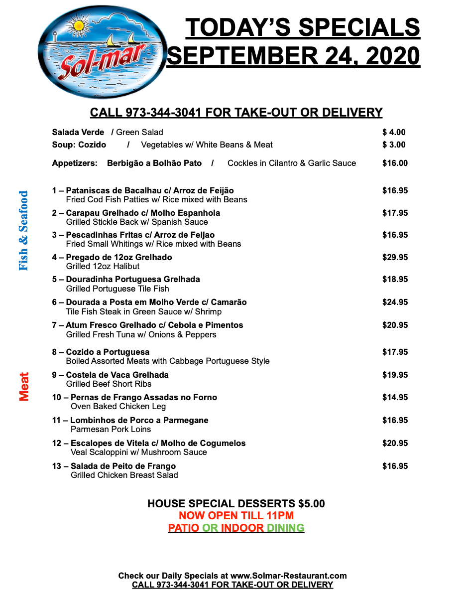 Sol-Mar Restaurant 267 Ferry St, Newark