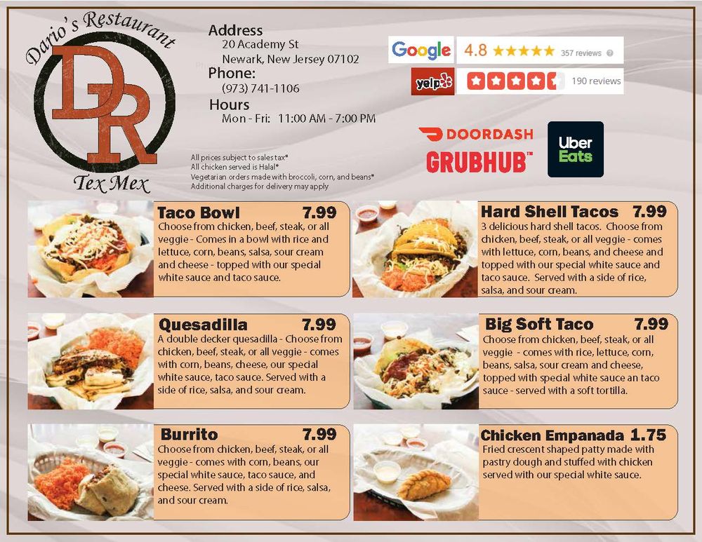 Dario's Tex Mex 20 Academy St, Newark