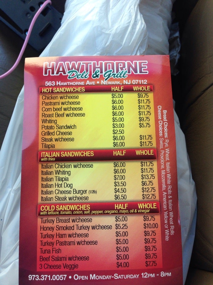 Hawthorne Deli & Grill 563 Hawthorne Ave, Newark
