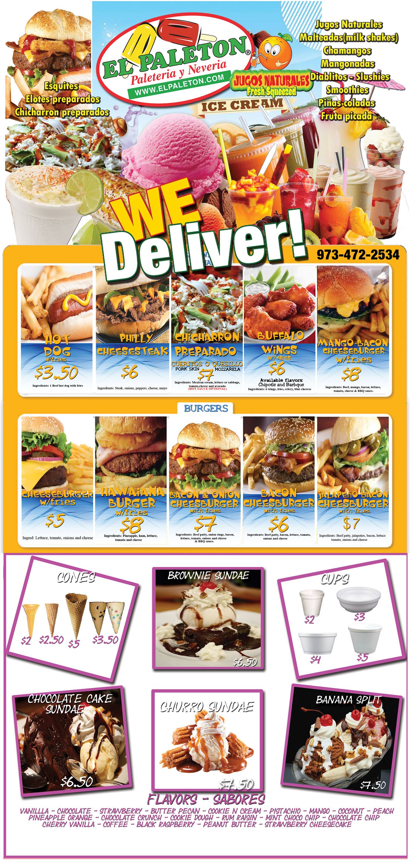 Paleteria El Paleton Menu