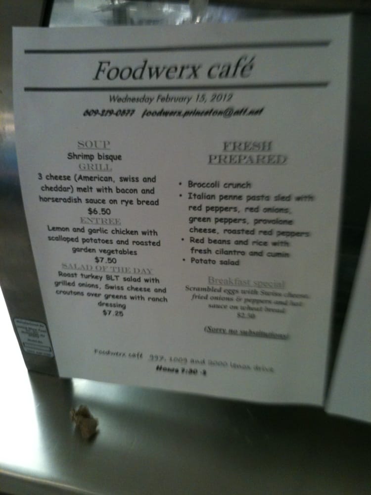 Foodwerx Cafe 2000 Lenox Dr, Trenton