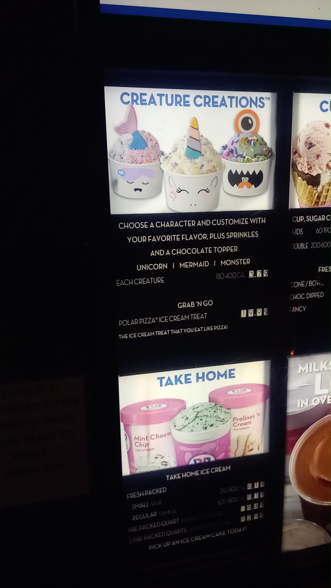 Baskin-Robbins Menu