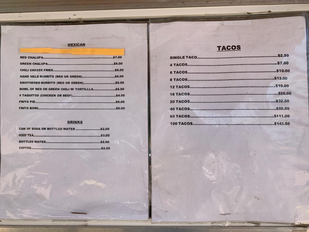 Glorybry's Taco House Menu