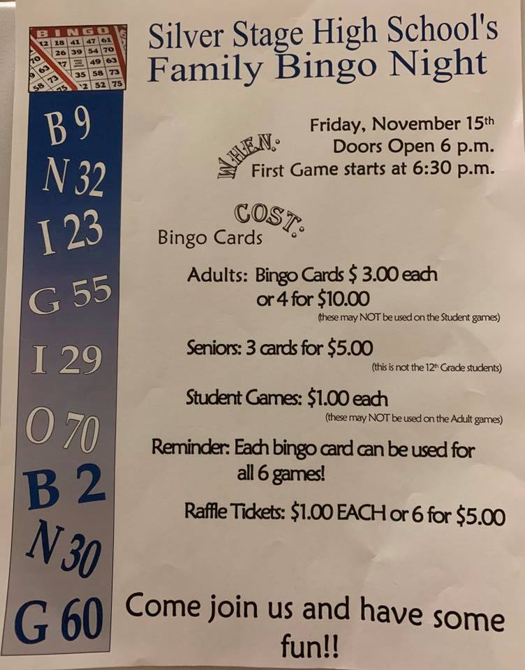 Stagecoach Community Center Menu