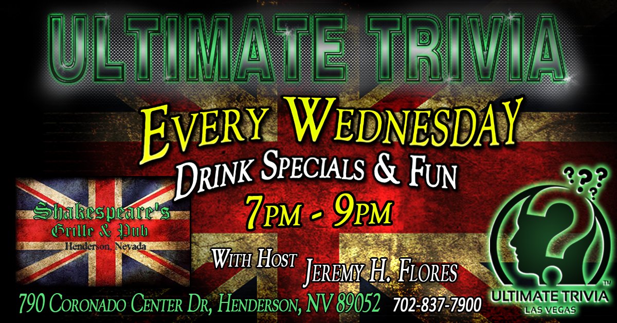 Shakespeare's Grille & Pub 790 Coronado Center Dr, Henderson