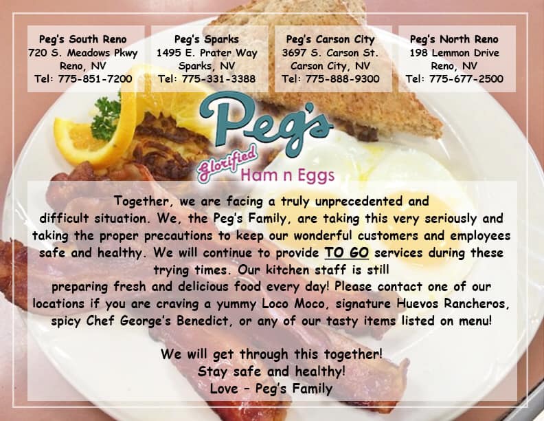 Pegs Glorified Ham N Eggs 720 S Meadows Pkwy, Reno