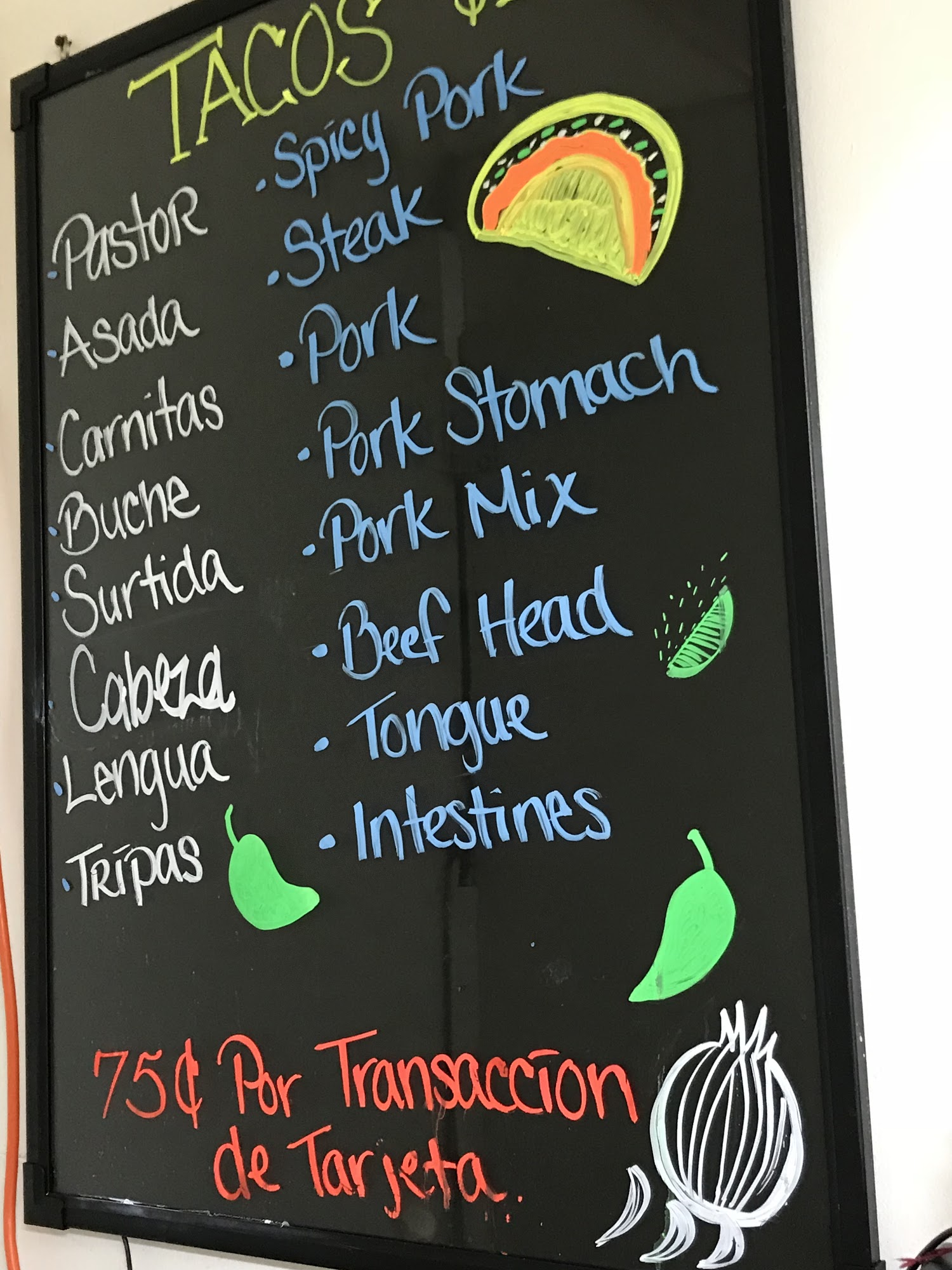 Aguitas Bar & Grill Menu