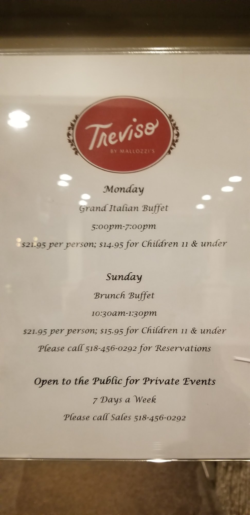 Treviso by Mallozzi's Menu
