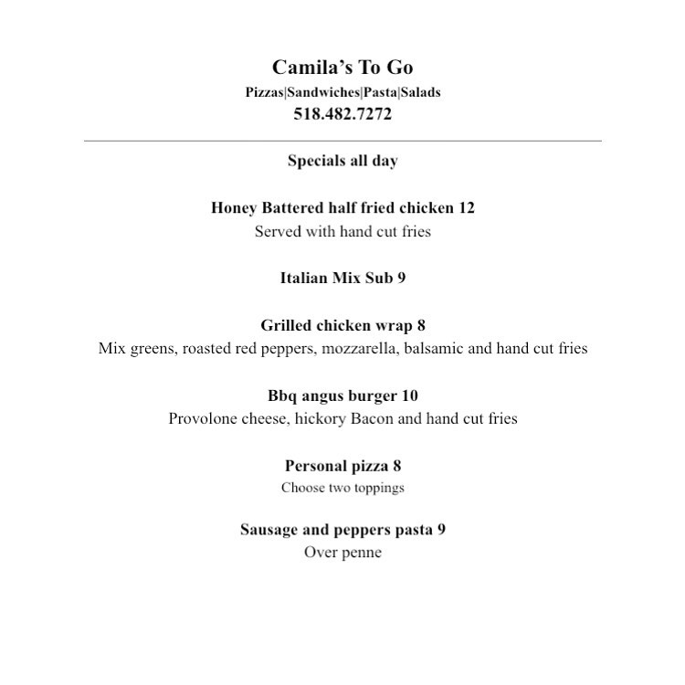 Camila’s to go 402 Albany Shaker Rd, Loudonville