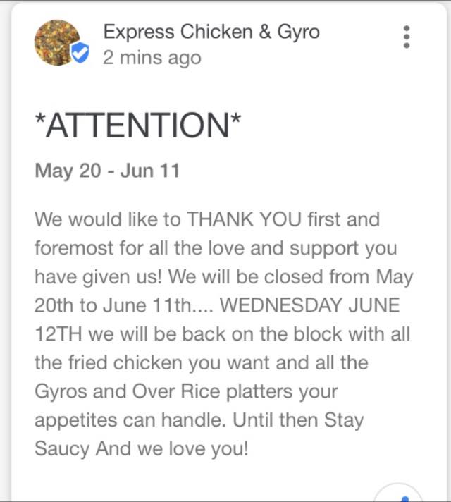 Express Chicken & Gyro 848 Madison Ave, Albany