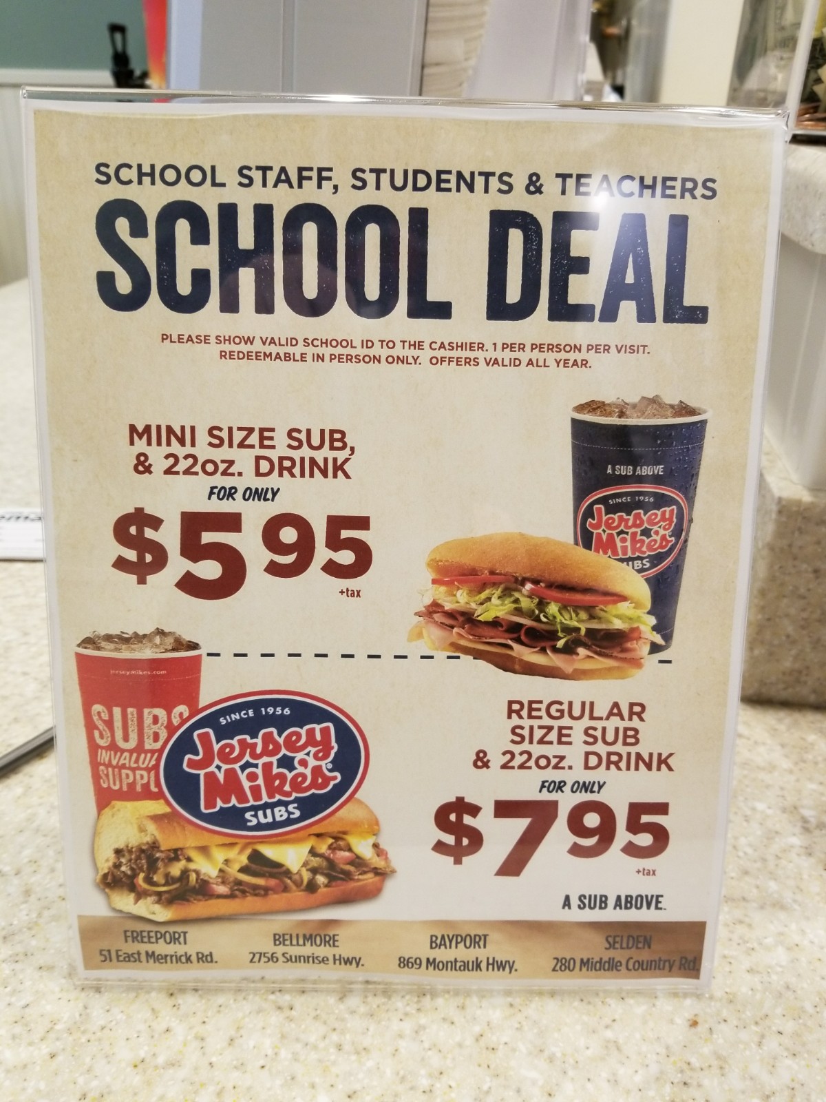 Jersey Mike's Subs Menu