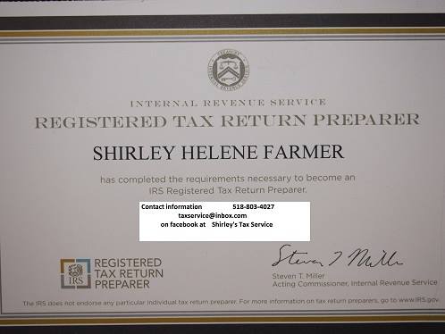 Shirley's Tax Services 333 Pease Hill Rd, Brant Lake New York 12815