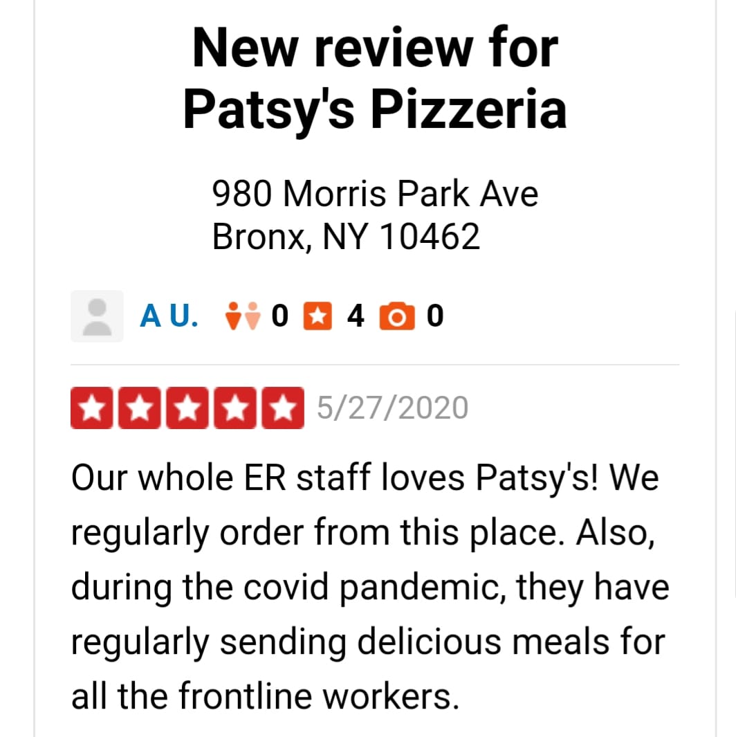 Patsy's Pizzeria Morris Park 980 Morris Park Ave, Bronx