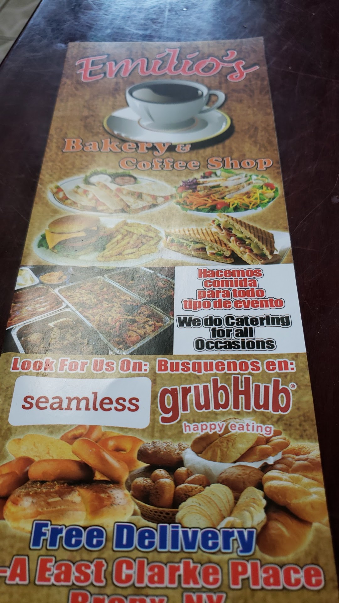 Emilio's Bakery & Coffee Menu