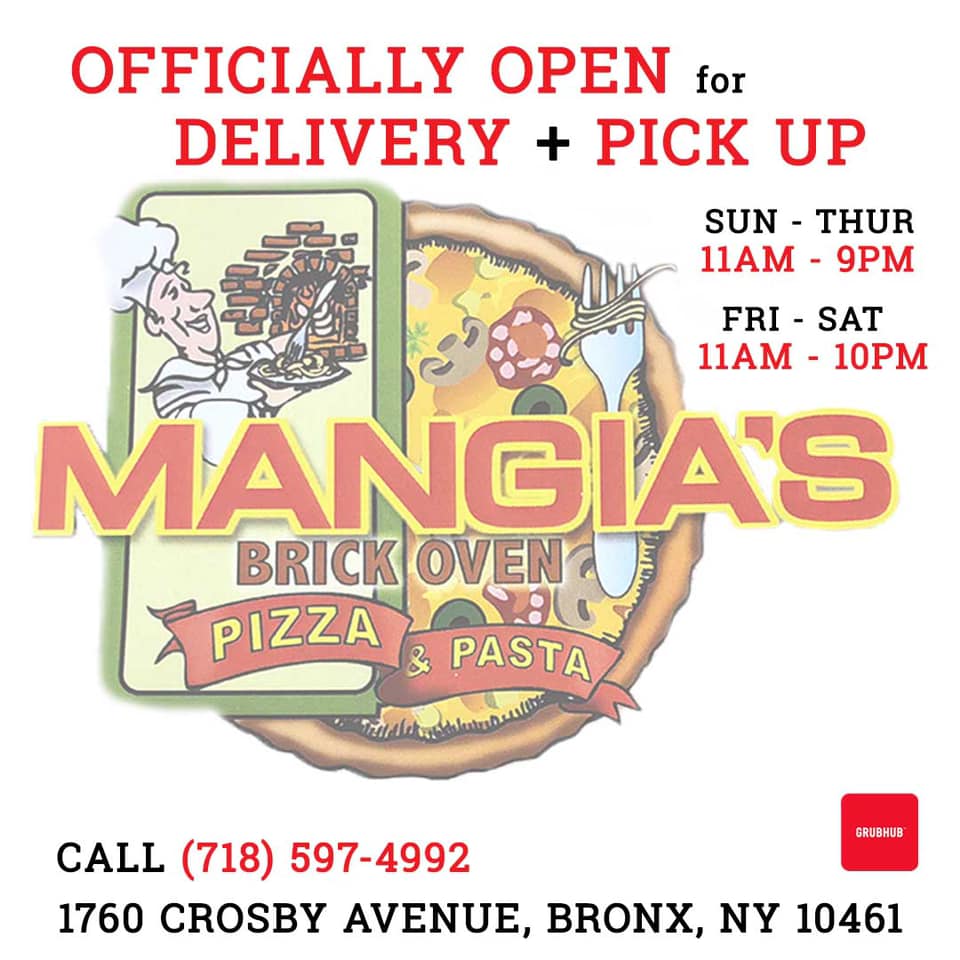 Mangia's Brick Oven Pizza & Pasta 1760 Crosby Ave #4902, Bronx