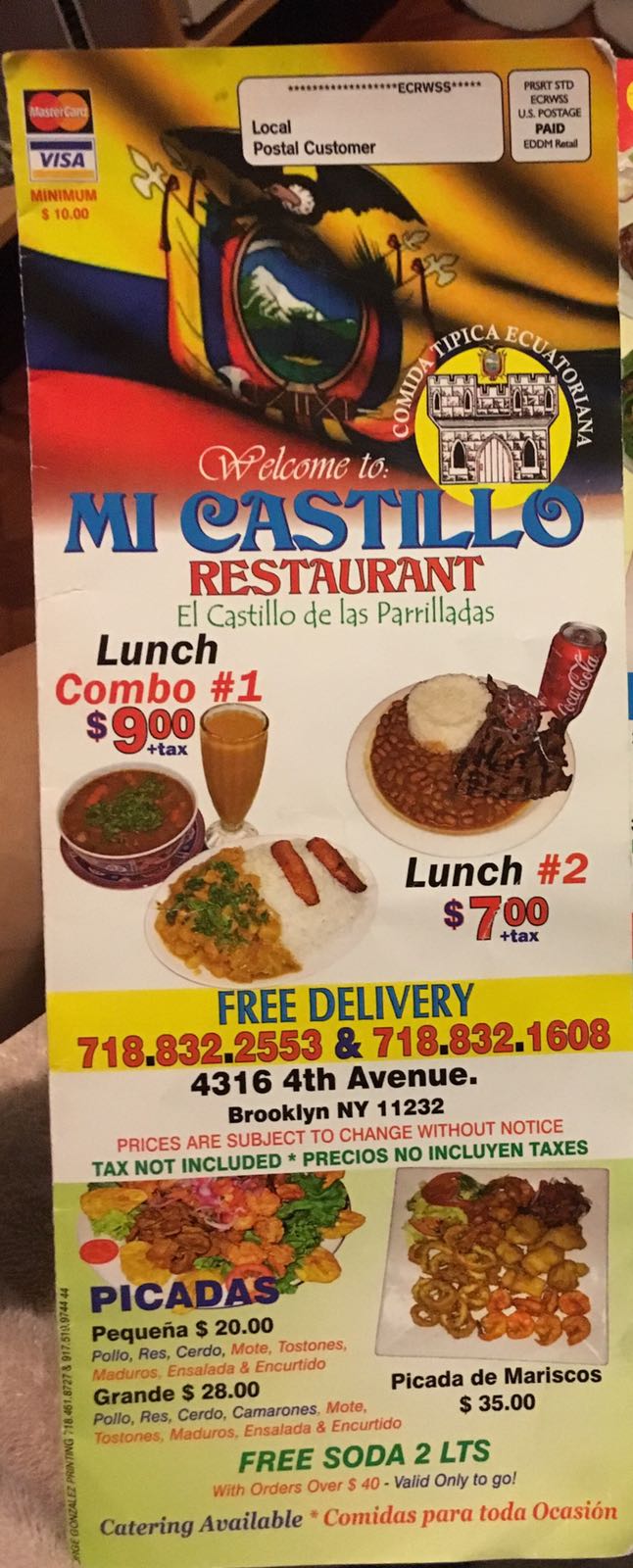 Castillo 21 Menu