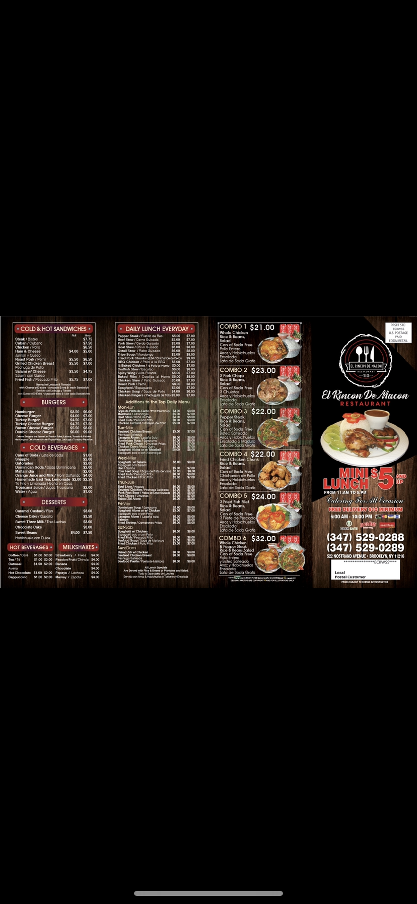 El Rincon de Macon Menu