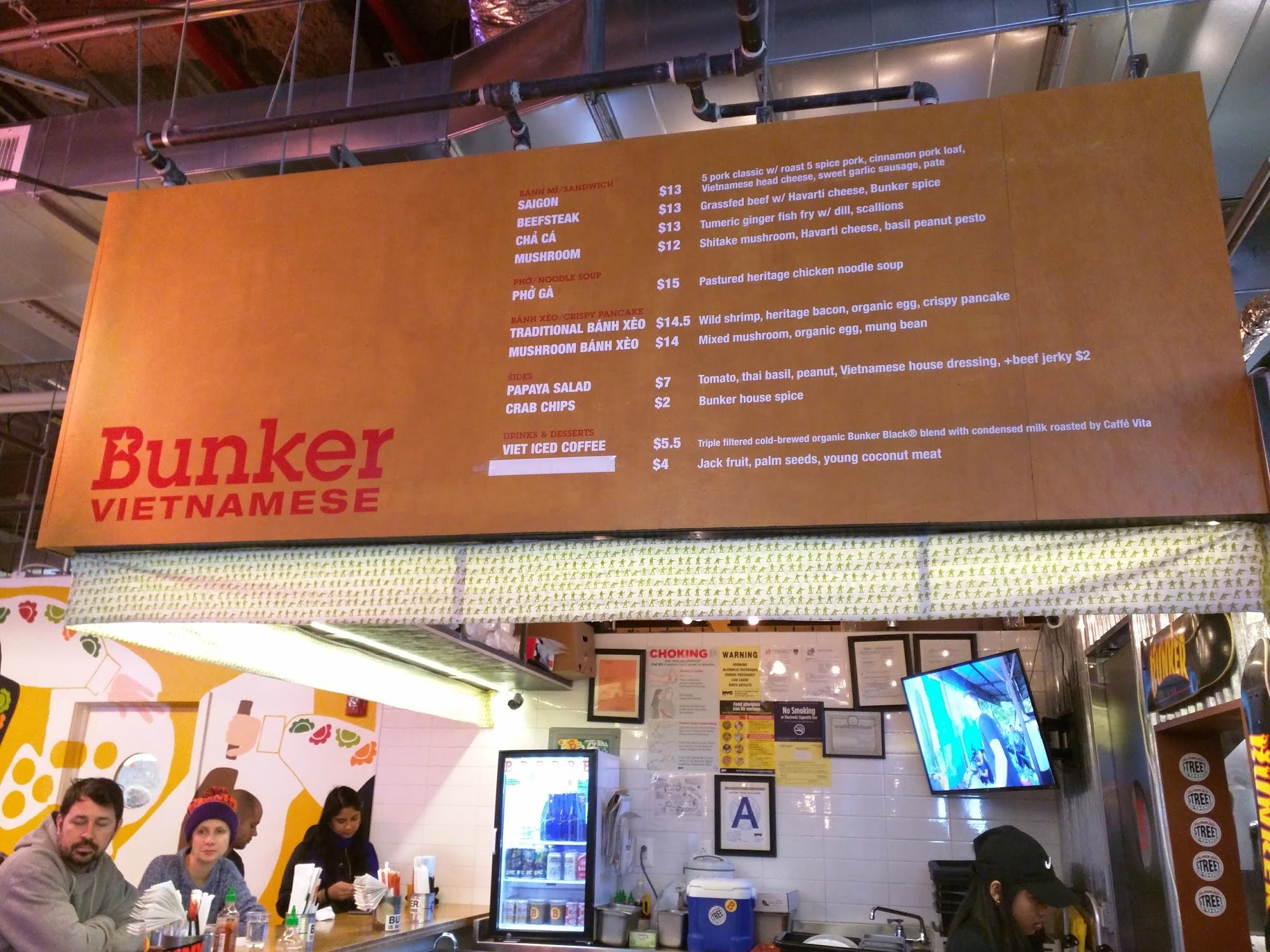 Bunker Vietnamese at Dekalb Market Hall Menu
