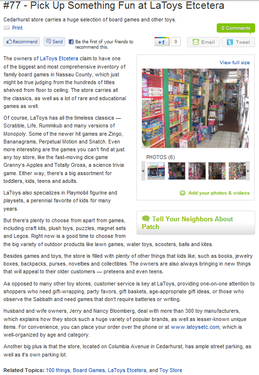 La Toys Etcetera 82 Columbia Ave, Cedarhurst
