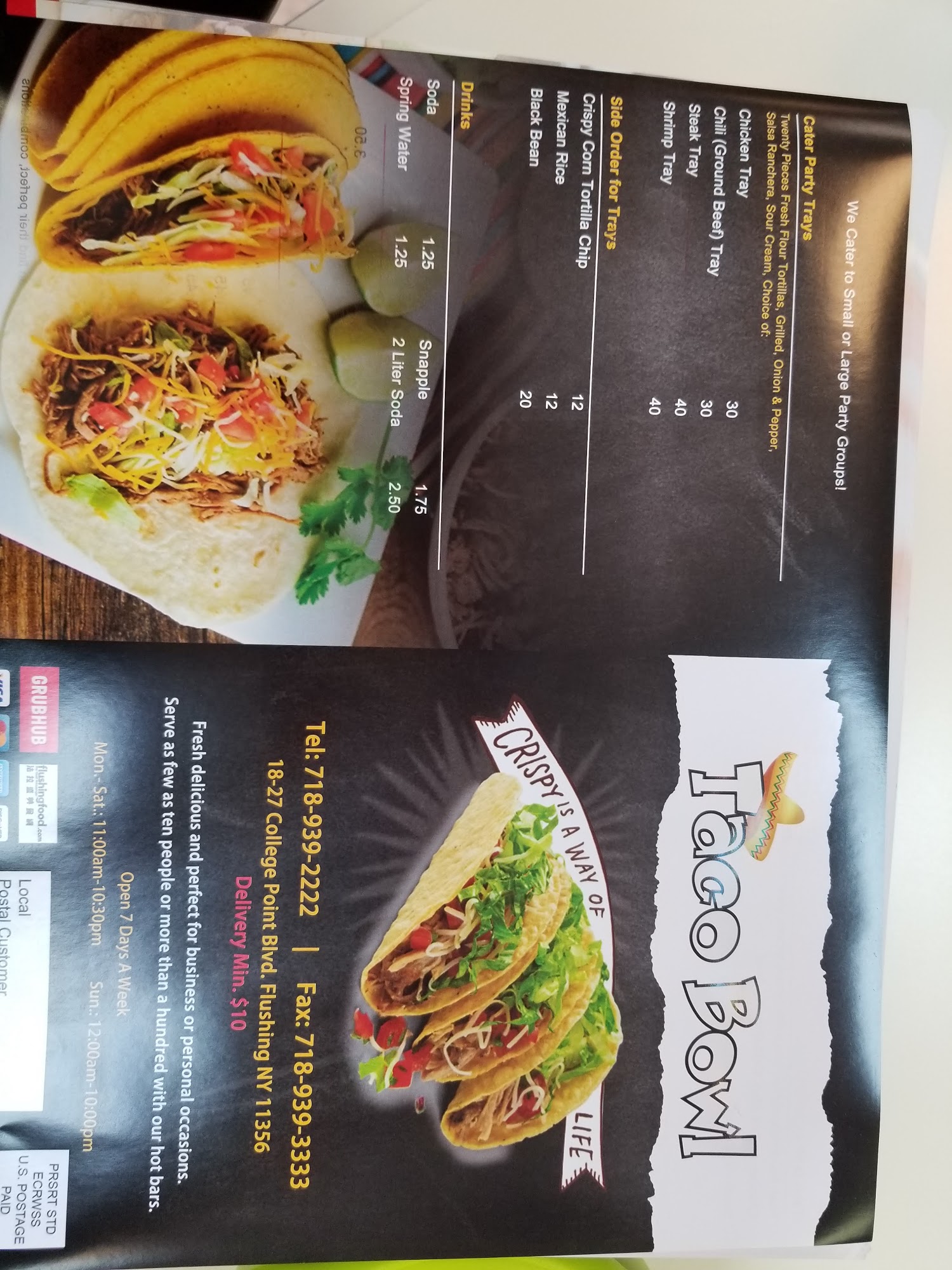 Taco Bowl Menu