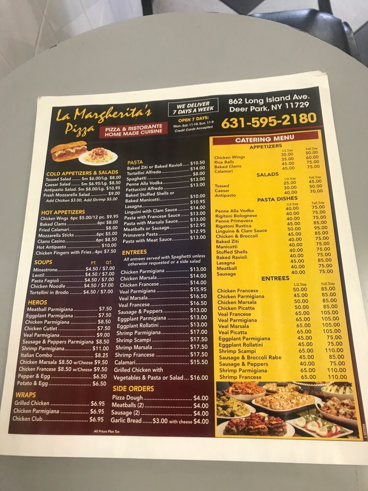 La Margherita's Pizza 862 Long Island Ave, Deer Park
