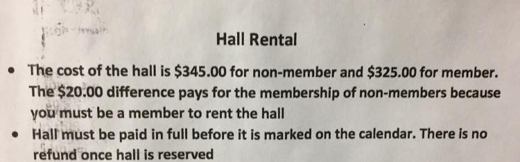 Dolgeville Rod & Gun Club Menu