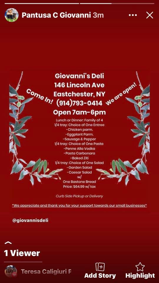 Giovanni's Delicatessen & Catering Menu