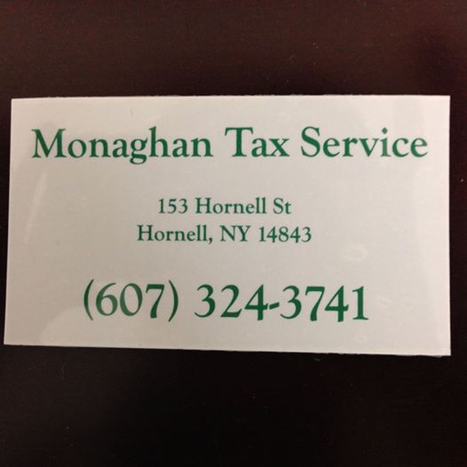 Monaghan Tax Preparation 153 Hornell St, Hornell New York 14843