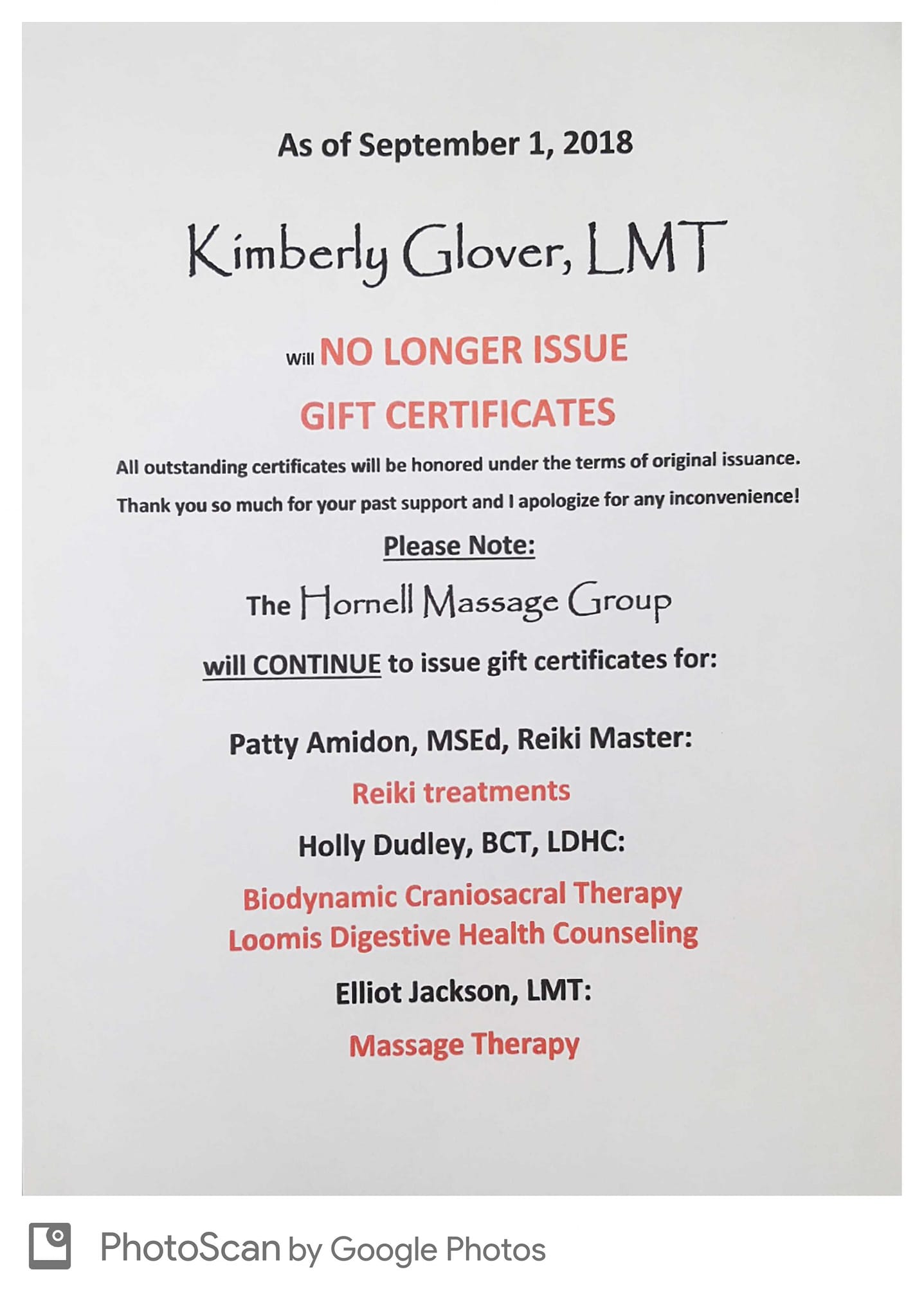 Kimberly Glover, L.M.T. 23 Main St, Hornell New York 14843