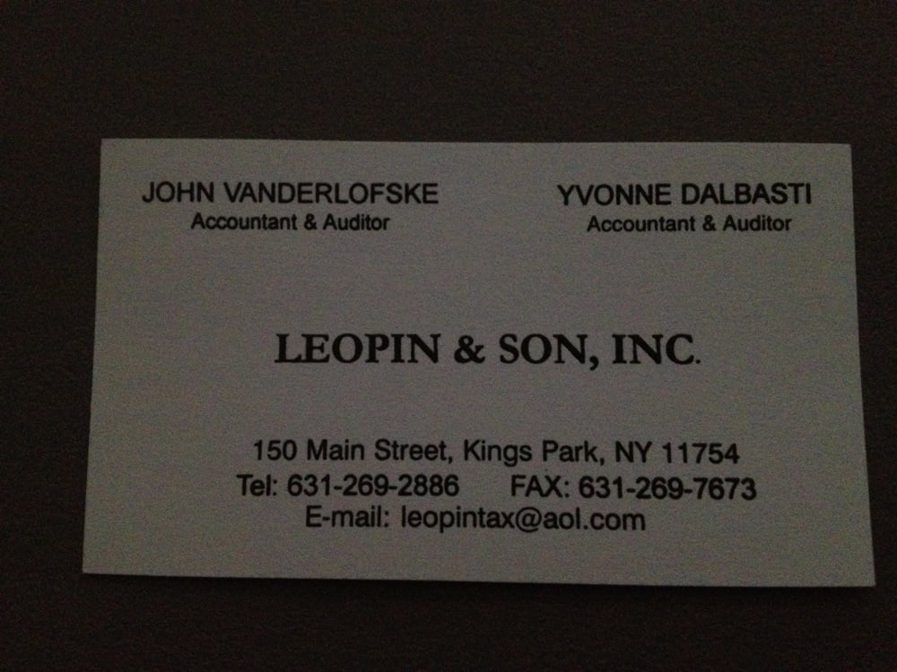 LEOPIN AND SON TAX SERVICE 150 Main St, Kings Park New York 11754