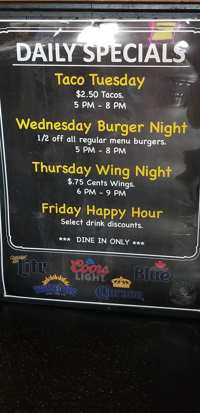 Happen Inn Menu