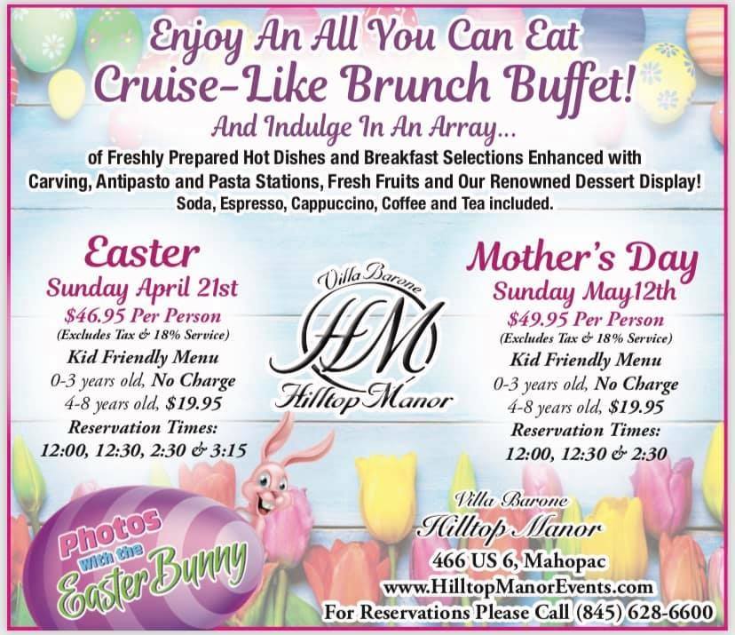Villa Barone Hilltop Manor Menu