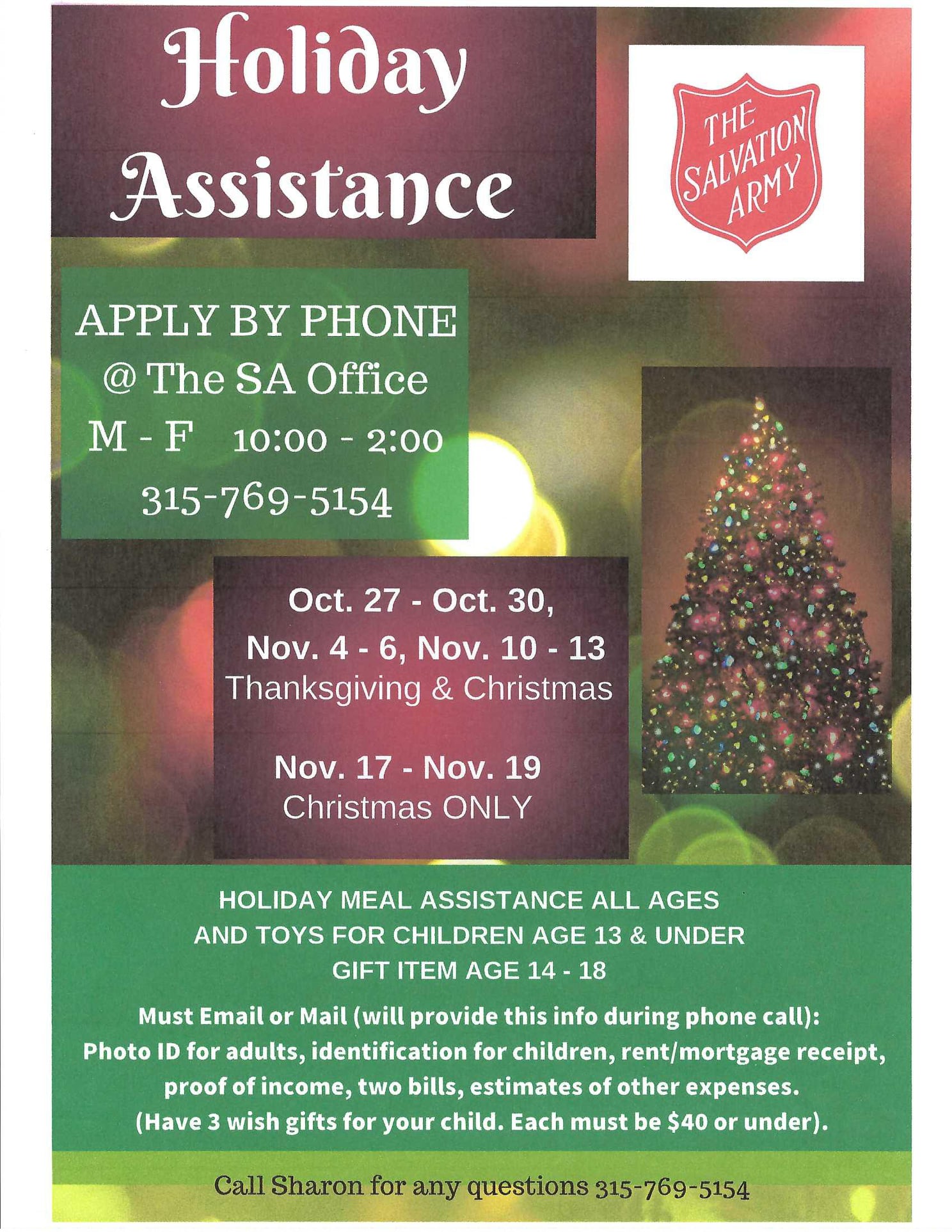 THE SALVATION ARMY OF MASSENA, NY 20 Russell Rd, Massena NY Hours