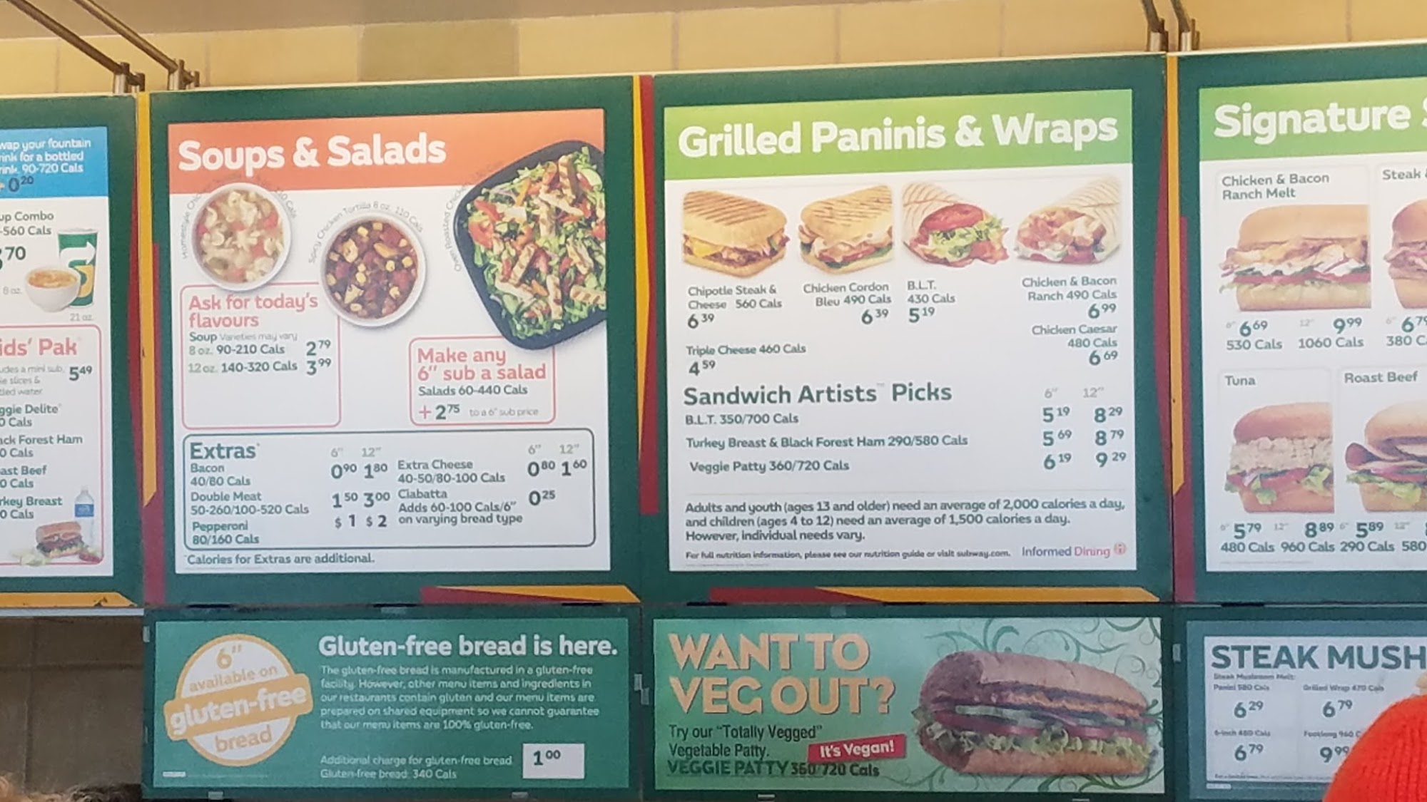 Subway Menu