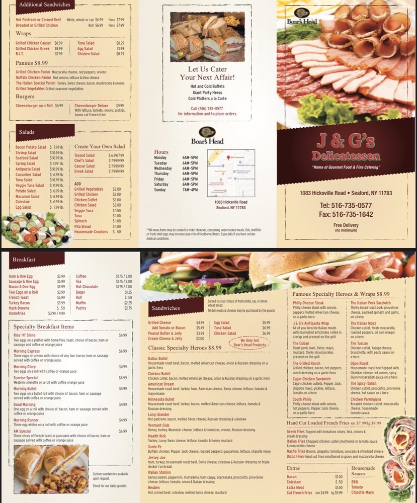 J&G'S Delicatessen 1083 Hicksville Rd, North Massapequa