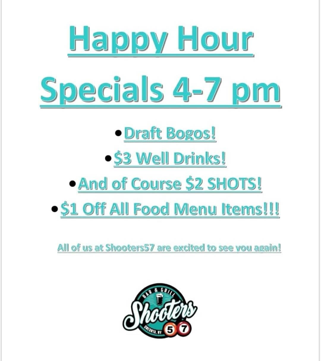 Shooters 5-7 Bar & Grill Menu