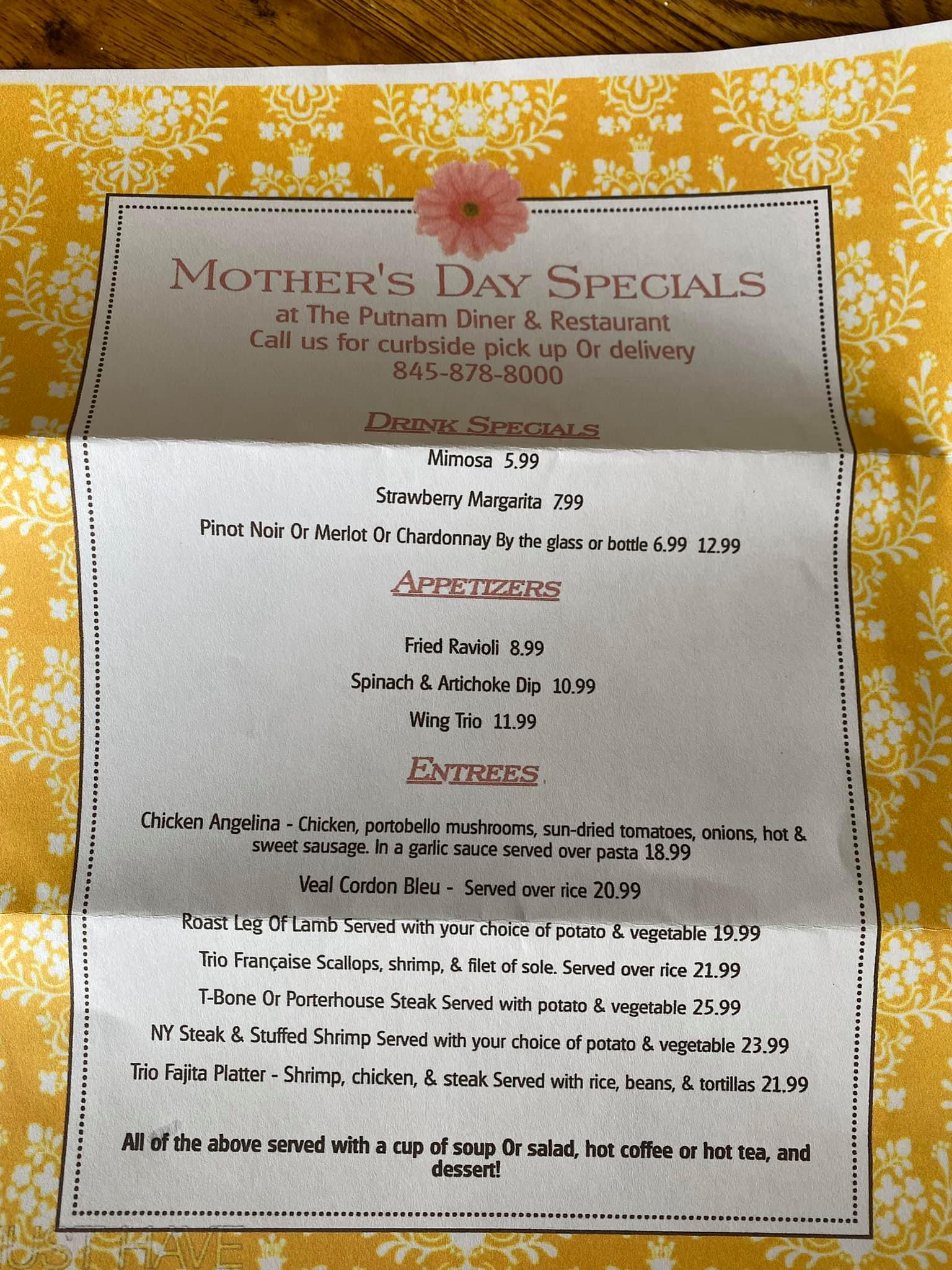 Putnam Lake Pizza Menu