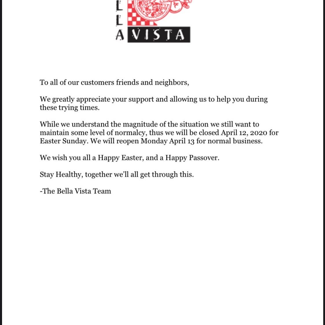 Bella Vista Pizza & Pasta 154 Manetto Hill Rd, Plainview