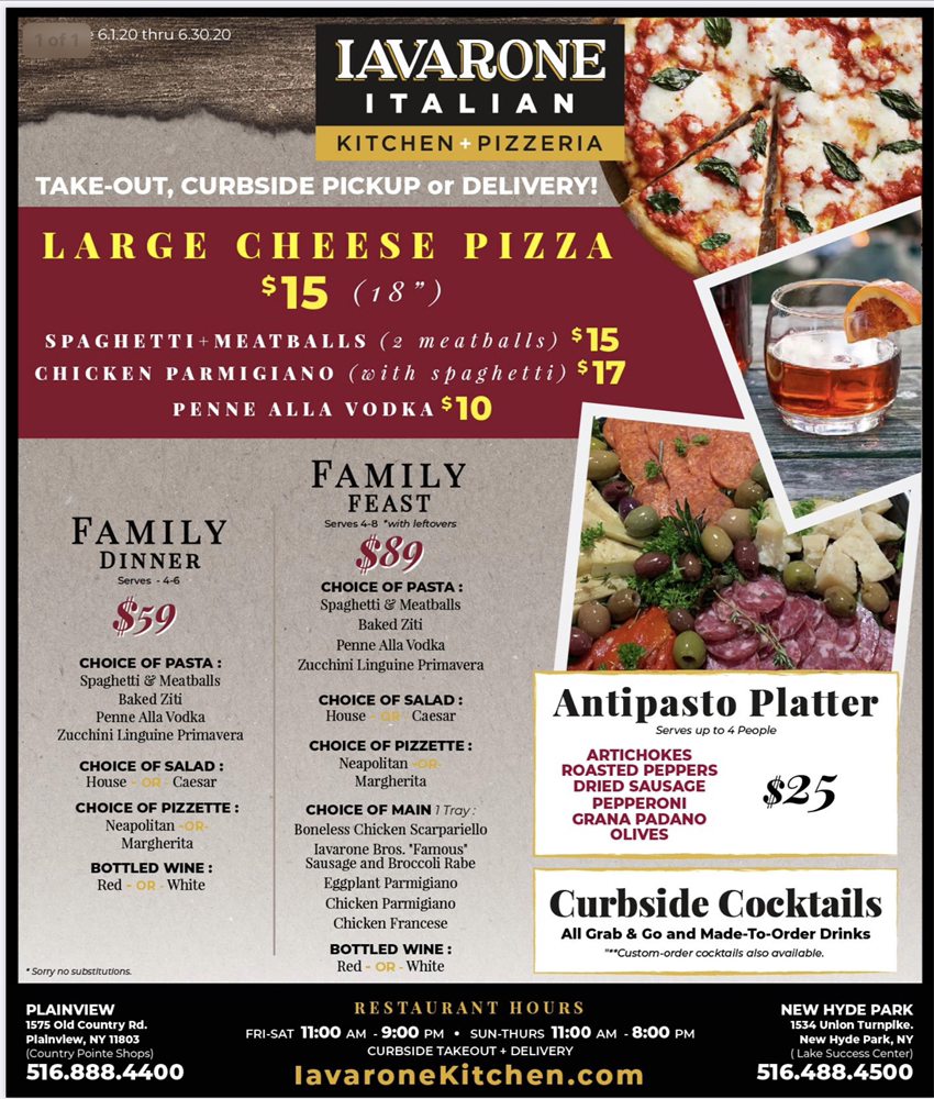 Iavarone Italian Kitchen & Pizzeria 1575 Old Country Rd, Plainview