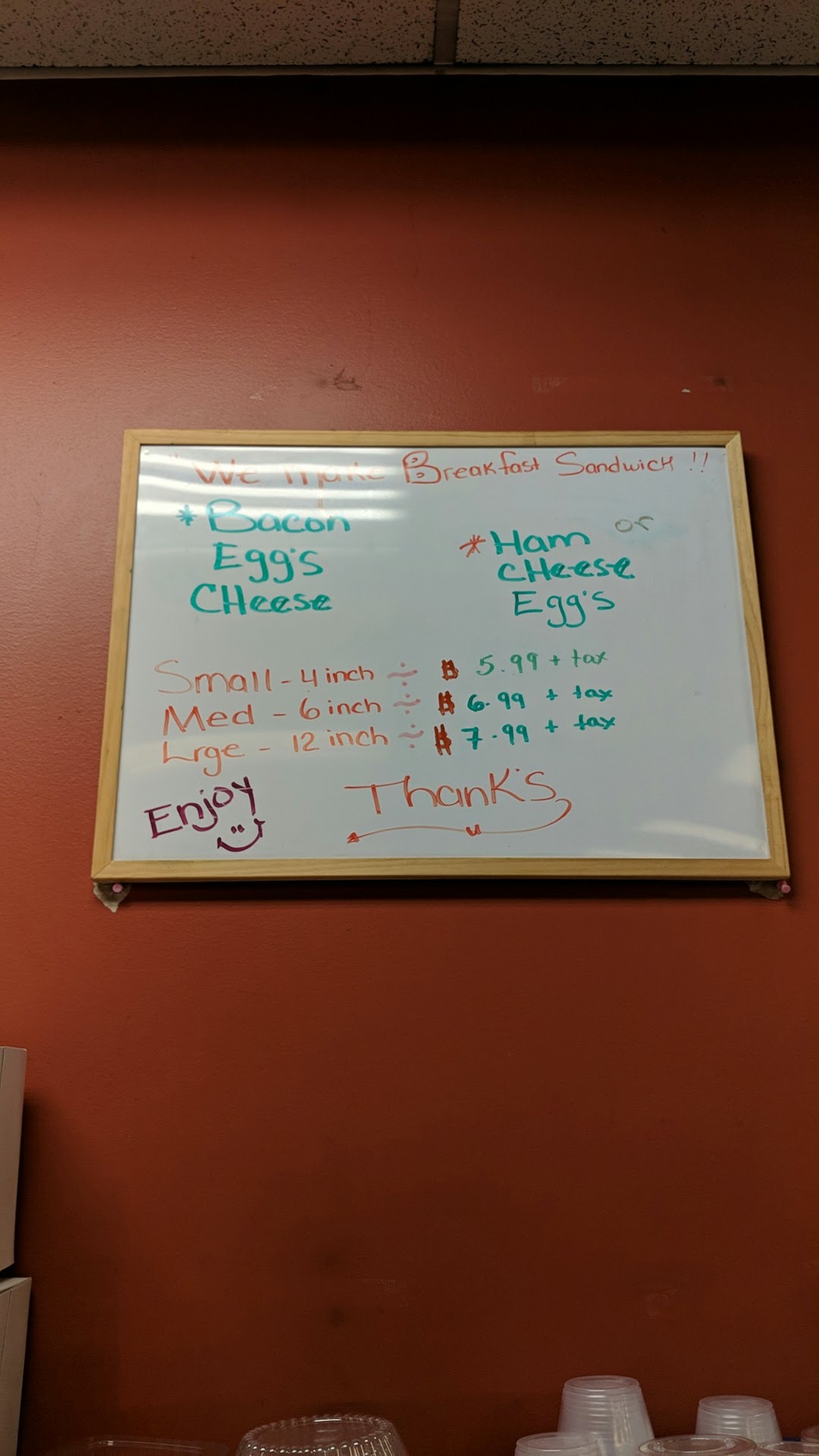 Riccardo's Bakery Menu