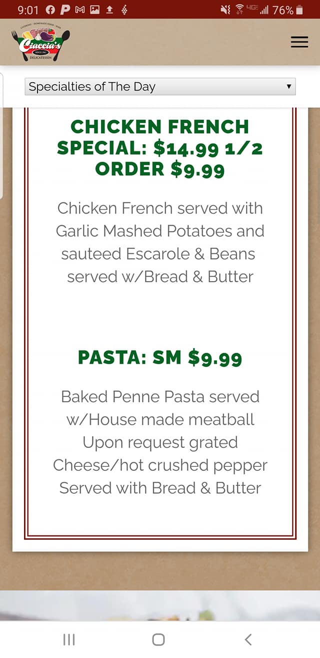 Ciaccia's Delicatessen 183 Lee Rd, Rochester