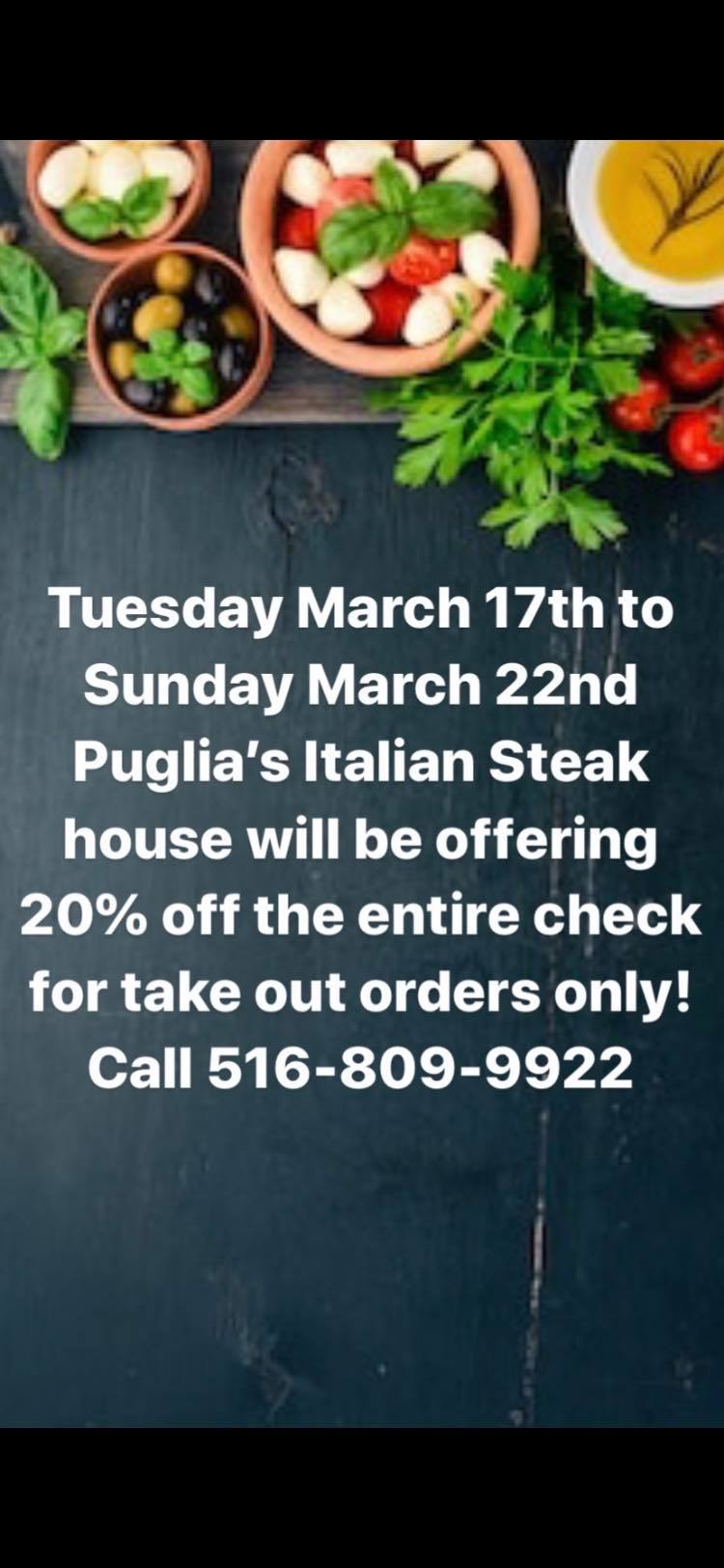 Puglia’s Italian Steakhouse 3943 Merrick Rd, Seaford