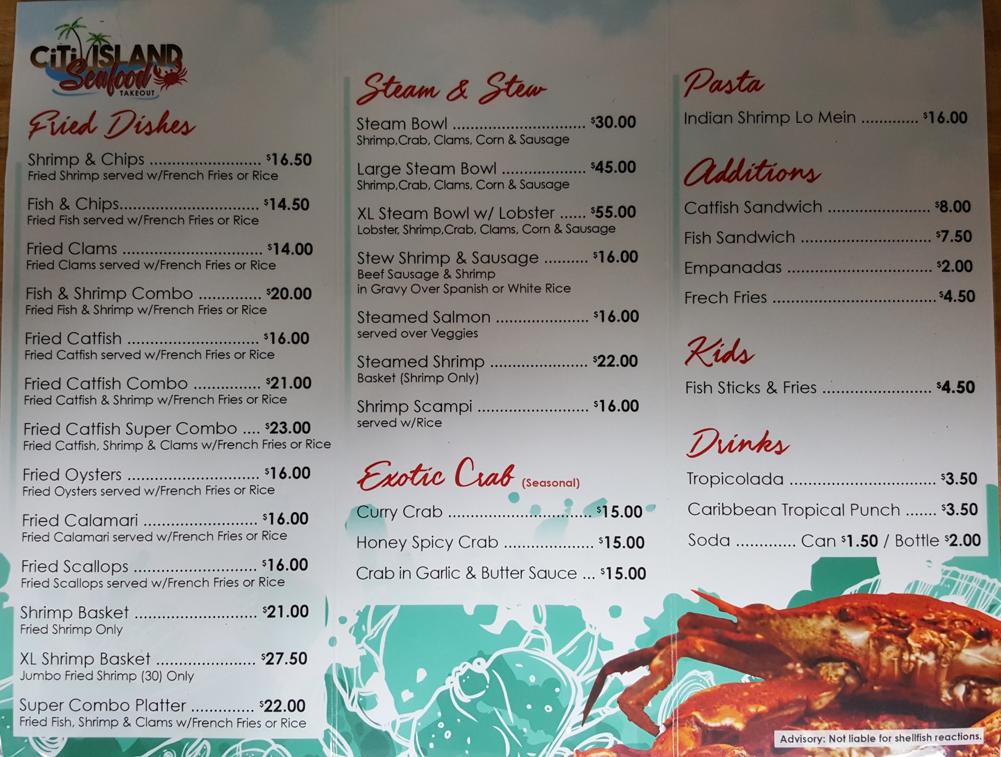Island Menu