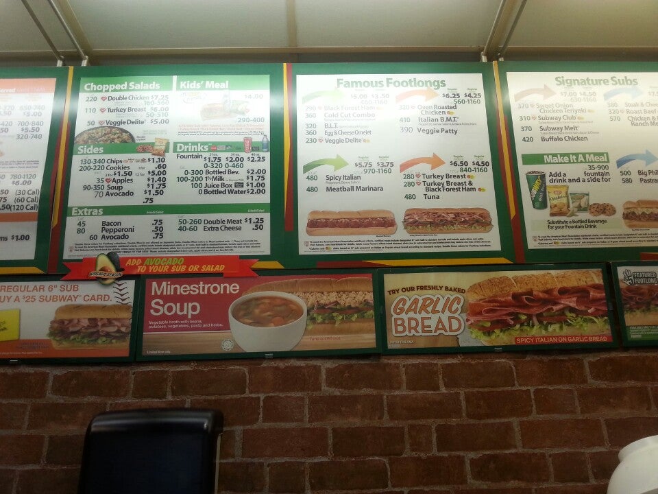 Subway Menu