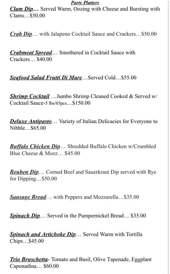 A Taste of Honey Caterers, Inc. Menu